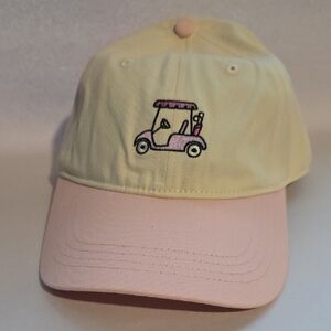 🆕️ Pink and Cream Golf Cart Women's Cap NWT
